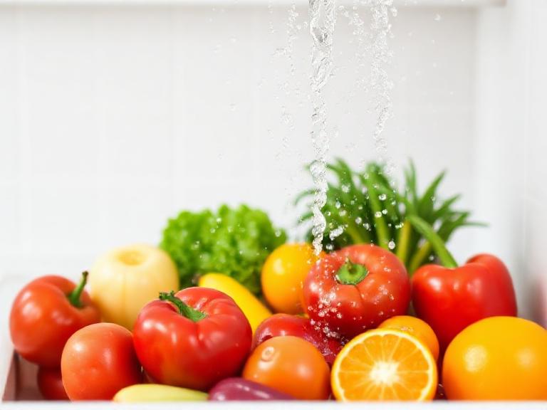 Washing vegetables and fruit